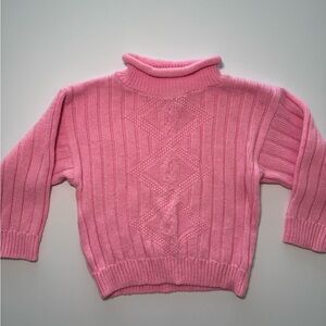 Jet Set Vintage Pink Sweater Girls Size 4T